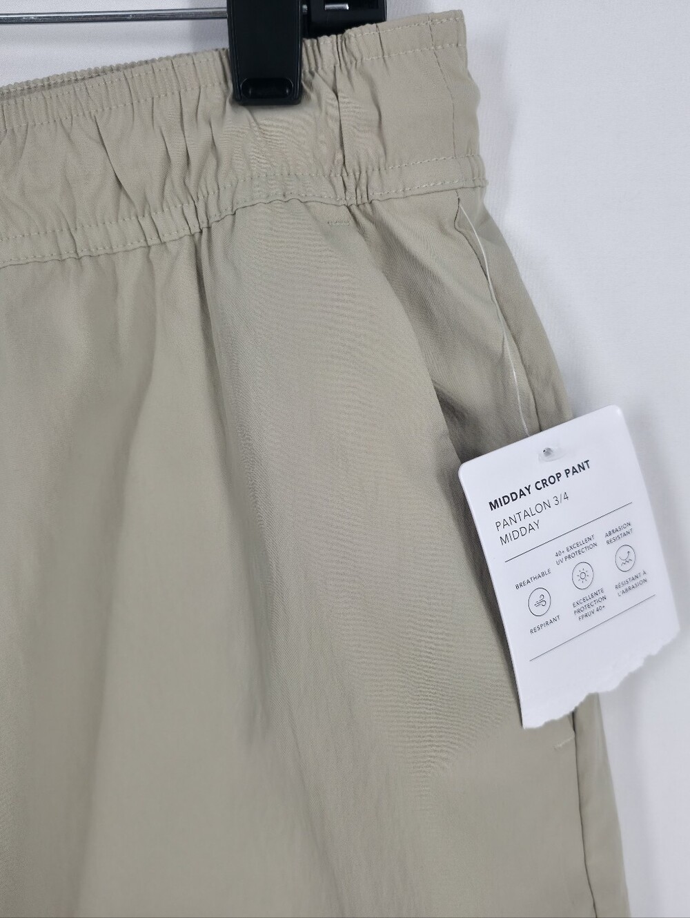 Athleta Midday Mid Rise Crop Poplin Pants Khaki Beige Size Medium - Picture 7 of 15